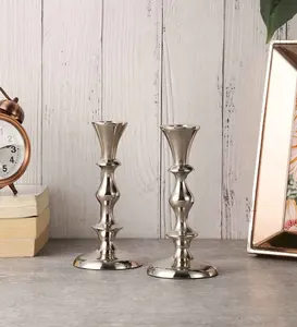 Dernier arrivage Bougeoir design Bougeoir en aluminium 2024 Décoration de mariage Bougeoir en aluminium lot de 2 - Product Image 3