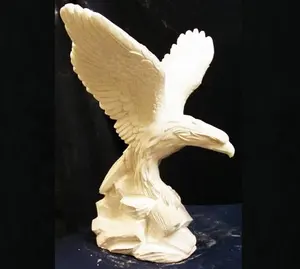 Estatua de águila para exteriores, piedra de mármol tallada a mano, personalizada, precio directo de fábrica vietnamita