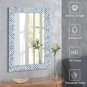 Wholesale Low Price Moroccan Design Mother of Pearl Shell <b>Mirror</b> with Wood <b>Frame</b> Round Shape Eco-Friendly for Bathroom Hallway - Product Image 6
