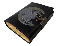 Bloc de notas de diario de cuero, dragón personalizado, candado Vintage, hecho a mano, dibujo encuadernado genuino, diario de viaje, libro de encantados