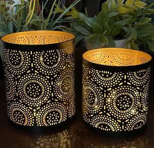 Intricate detailing metal <b>votive</b> tea light <b>candle</b> holder for meaningful home accents and decorative prayer spaces - Product Image 3