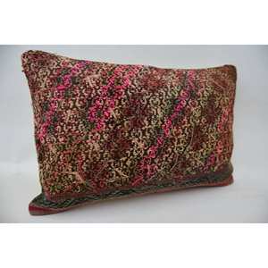 Vintage 16x24 Inch Pink Paisley Wool Patchwork Kantha <b>Pillow</b> 16x24 Inch Decorative Cushion with Woven Technique - Product Image 2