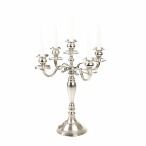 Impressionnant qualité dernière conception gris fini cinq bras candélabre taille personnalisée bougeoir bougeoir pour table de mariage - Product Image 5