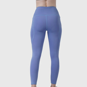 High Quality Lightweight Women's Mid Waist Yoga <b>Leggings</b> Breathable Eco-Friendly Elastic Waist Solid <b>Pattern</b> Full Length - Product Image 2