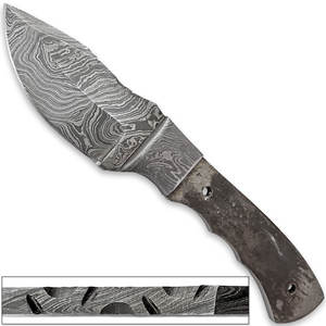 Cuchillo despellejador de acero de Damasco hecho a mano personalizado con mango de hueso y madera para caza y uso al aire libre Soporte OEM - Product Image 2