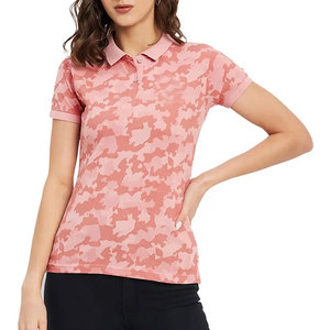 Polo de mujer transpirable con logotipo personalizado de alta calidad, camiseta Polo de poliéster y algodón estampada ajustada para mujer - Product Image 4