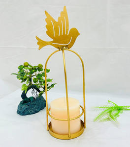 Haute qualité Vintage métal cage à oiseaux bougeoir belle suspension or décor à la maison pour les fêtes de mariage de noël - Product Image 3