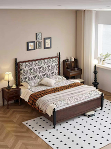 เตียงไม้แอชเนื้อแข็งสไตล์นอร์ดิกหรูหราเบาๆ เฟอร์นิเจอร์ห้องนอน - Product Image 2
