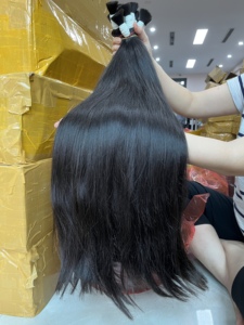 Cheveux bruts birmans vietnamiens vierges non traités, cheveux humains bruts alignés par cuticule naturelle vietnamienne, de l'usine de coiffure vietnamienne - Product Image 3