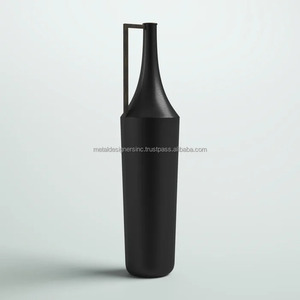 Florero de metal negro mate para Decoración de mesa y decoración de cocina jarrón de hierro para sala de estar y comedor - Product Image 1
