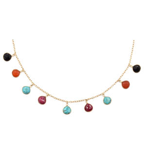 Collar de Piedras Preciosas Múltiples, Plata de Ley 925, Hecho a Mano, en Forma de Corazón, Chapado en Oro Rosa, Ajustable, para Compromiso, Boda, Fiesta - Product Image 2