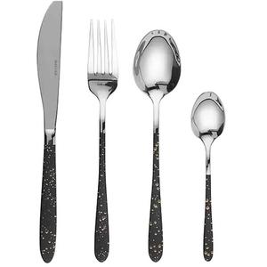 Juego de cubertería de acero inoxidable pulido con espejo manual, juego de cubiertos de lujo, cuchillo, cuchara, tenedor, reutilizable, Moderno - Product Image 2