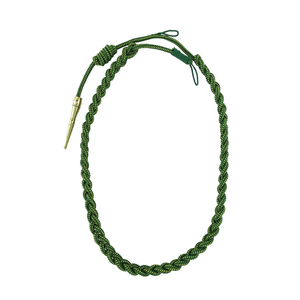 OEM Wholesale Custom Bulk Quantity 1-tip Aiguillette <b>Green</b> <b>Silk</b> with Metal Bullion Wire Manufactured Aiguillette - Product Image 1