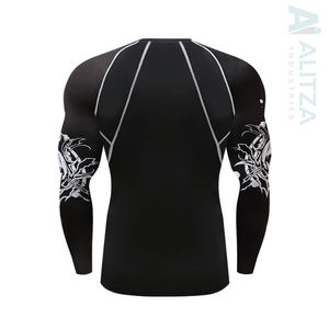 Rash Guard UPF50 Respirant Séchage Rapide Polyester Spandex Jiu Jitsu MMA Couleur Personnalisée Manches Longues Unisexe - Product Image 4