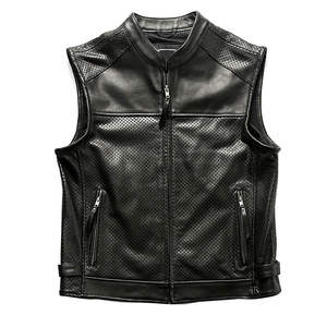 Gilet en cuir pour hommes pour les motards de tourisme et de croisière, fabrication sur mesure au Pakistan - Product Image 1