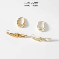 Vente en gros de boucles d'oreilles en laiton hypoallergénique plaqué or rempli de bijoux Aretes Big Hoop Twisted Stud Chunky boucle d'oreille pour les femmes