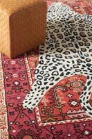 Kreative Teppiche Handgetuftete Handgefertigte Wolle Moderne Octavia Leopard Rot Einfarbige Teppiche Indien Maßgefertigt Umweltfreundlich Rutschfest Haustiergeeignet