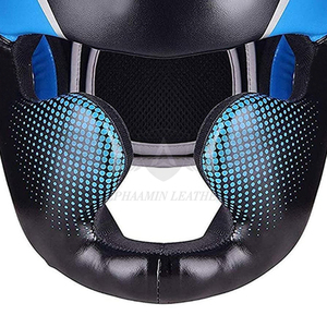 อุปกรณ์มวยสีน้ำเงินและสีเงินแบบปรับแต่งได้เต็มที่ ผู้จัดจำหน่ายอันดับหนึ่ง ชุดป้องกันสำหรับเยาวชน หมวกป้องกันศีรษะสำหรับมวย - Product Image 3