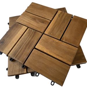 Modernas baldosas de madera de acacia para terraza, de 300x300 mm, antideslizantes, impermeables, lisas, de doble color, para exteriores, jardín, patio trasero. - Product Image 4