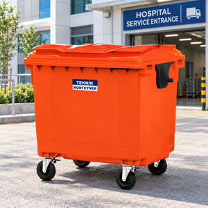 Turkish Manufacturer 1100 Liter <b>Plastic</b> Waste Container <b>Plastic</b> Garbage Container Waste Container <b>Dustbin</b> Trashbin Garbage - Product Image 2