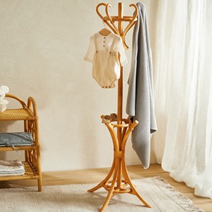 ชั้นวางเสื้อโค้ทหวายแบบทำมือชั้นวางเสื้อผ้าไม้ - Product Image 6