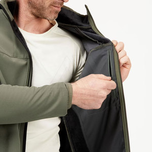 Chaqueta cortavientos Softshell de diseño personalizado para hombre, cuello alto de calle, tela de poliéster de invierno, cremallera con patrón de letras únicas - Product Image 5