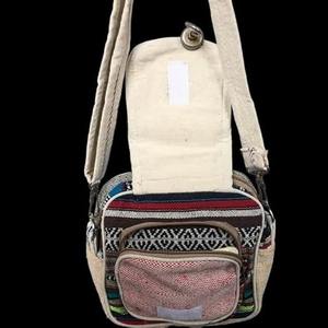 Unisex Small Eco-Friendly Cotton Zipper <b>Crossbody</b> Messenger <b>Bag</b> - Product Image 3