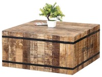 Table basse moderne réglable en bois de manguier massif indien de haute qualité pour salon