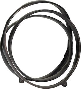 12 "x 7" x 13 "Negro aluminio Metal abstracto escultura decorativa bucle decoración del hogar acento figurita para pared para Navidad - Product Image 4
