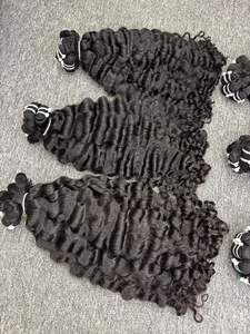 Hot Trending 100% Meilleure Qualité Birman Cheveux Bouclés Double Dessiné Wefted Aligné Cuticule 1B Couleur Vierge Extension de Cheveux Humains Vente - Product Image 3