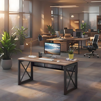Escritorio de Computadora Industrial Internacional que Ahorra Espacio, Muebles de Oficina de Hierro para Uso Doméstico