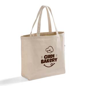Medium-Sized Eco-Friendly Recycled Cotton Canvas Tote <b>Bags</b> Customized with Your Logo Featuring <b>Long</b> Handle Letter Pattern-RC260 - Product Image 5