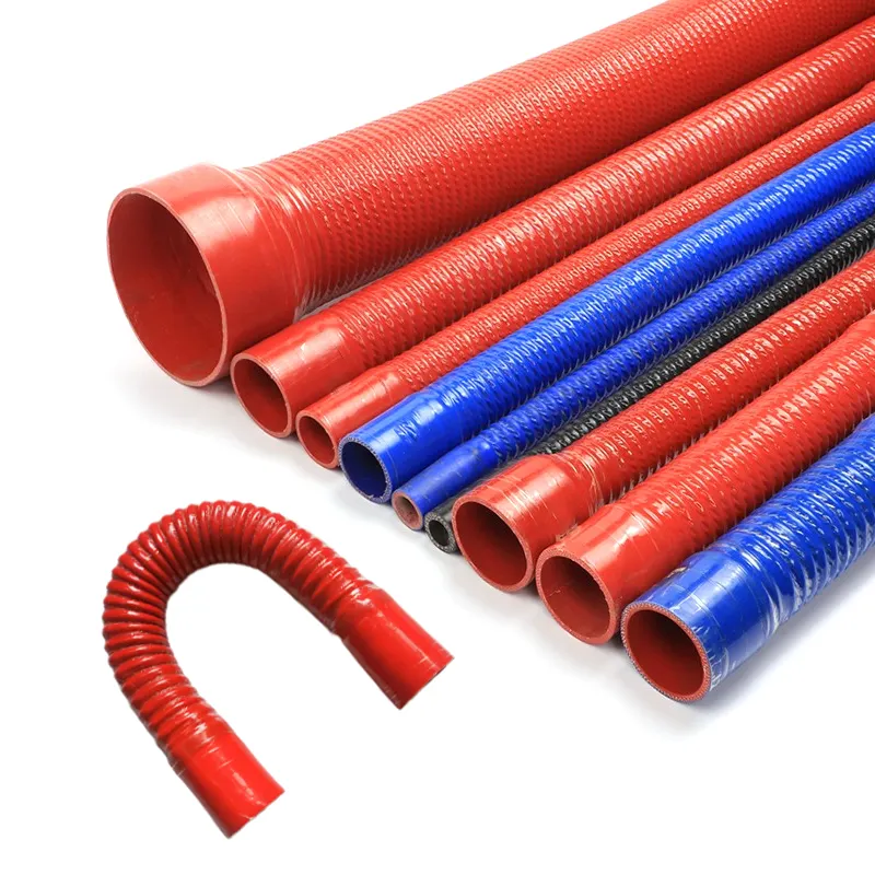 Flexible high temperature resistance corrugated heater radiator silicone rubber hose for car truck