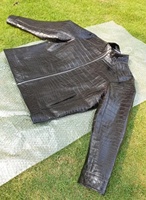 Veste en cuir gaufré croco pour homme, faite main, texture python, réversible, respirante, hiver, fournisseur, logo personnalisé