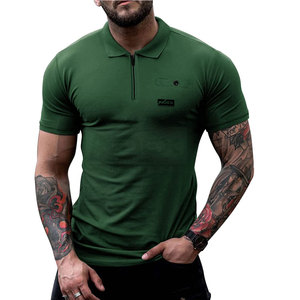 Vente en gros OEM polos de golf à motif uni en coton à séchage rapide pour hommes avec logo personnalisé manches courtes grande taille - Product Image 1