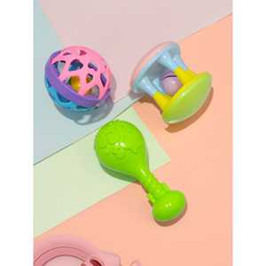 Pastel Musical Animal Toy Combo Soft Plastic <b>Baby</b> <b>Rattles</b> and Teethers for 0-12 Months Kids Feature Musical Style - Product Image 1