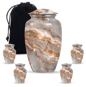 Urne funéraire en aluminium pour cendres d'adultes - Urne en métal pour fournitures funéraires - Urne commémorative en gros - Product Image 1