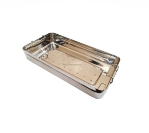 Caja de instrumentos quirúrgicos de acero inoxidable de grado médico de alta calidad 6x12x3 organizador de herramientas estéril Manual para hospitales - Product Image 6