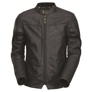 Chaqueta de cuero negro para hombre, chaquetas de cuero ligeras de piel de cordero transpirables de secado rápido para hombre, venta al por mayor con personalizado - Product Image 1