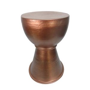 Taburete de tambor de hierro redondo, cobre martillado, otomanos antiguos, restaurante, muebles de sala de estar, cantidad a granel, accesorios artesanales - Product Image 1