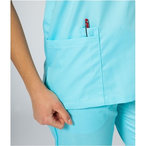 Conjuntos de uniformes de enfermería, conjuntos de uniformes de Enfermería de tela médica de manga corta con cuello levantado - Product Image 5