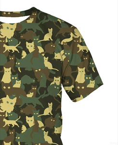 <b>Men's</b> Camouflage for Cat 3D Printed Summer <b>T</b>-<b>Shirt</b> Casual Short Sleeve Top Trendy Fashion Clothing with Blank Design - Product Image 2