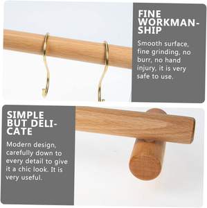 1 Set Porte-serviettes en bois massif Porte-serviettes suspendu Bar Porte-serviettes de cuisine Porte-clés Crochets - Product Image 4