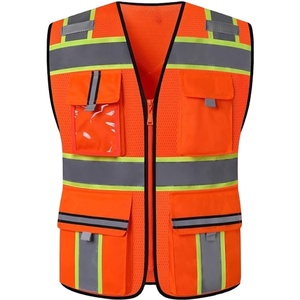 Chaleco de Poliéster de Alta Visibilidad Impermeable ANSI Clase 1 con Impresión Personalizada para Trabajos en Carretera, Construcción, Ropa de Seguridad Reflectante - Product Image 1