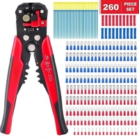 Kit de 260 Terminales de Compresión Aislados de Aluminio, Macho y Hembra, Recubiertos de Latón, con Clasificación de 250V, para Cableado Automotriz