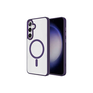 Coque de téléphone portable Netzy Luxury compatible MagSafe en silicone pour Samsung Galaxy S24 Plus, finition chrome violet profond - Product Image 2