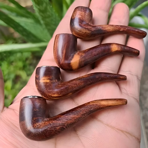 Pipa de Fumar de Madera Reutilizable y Ecológica, Hecha a Mano, Tipo Curvada, para Cigarros y Tabaco, con Artesanía Tradicional Moderna - Product Image 5