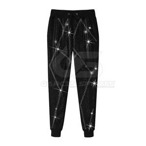 Chándal de diamantes de imitación para hombre, traje de moda de 2 piezas para Hip Hop y Clubwear, chándal de diamantes de imitación para hombre - Product Image 4