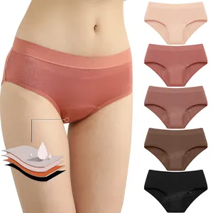 OXYGEN SECRET Wholesale 4 Layer Leakproof Bragas Menstrual Bamboo Washable Underwear For Women Period Absorption Girls Undies