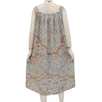 Robe décontractée simple de haute qualité, mini et grande taille, imprimé floral batik, col carré, sans manches, en rayonne, séchage rapide, coupe ample, avec nœud, 300g 1